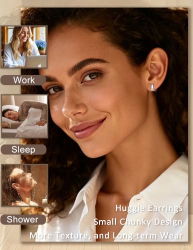 Small Chunky Hoop Earrings for Women Gold Huggie Earrings | 14K Gold Plated Non Tarnish, Hypoallergenic 925 Silver Post, Small Thick Huggie Hoop Earrings, Lightweight Small Hoops - color: Silver, size: 8mm(mini)