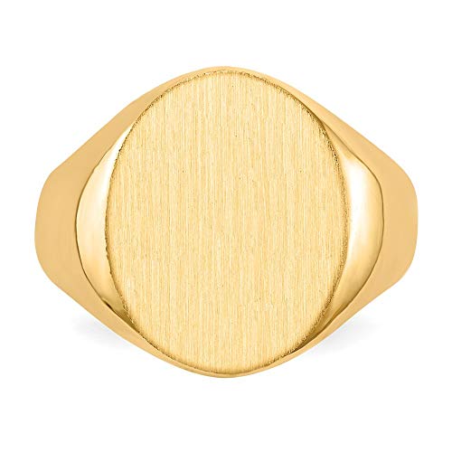 Roy Rose Jewelry Mens Large Signet Ring Custom Personalized with Free Engraving Available of Initials or Monogram ~ Size 10.25 in Solid 14K Yellow Gold