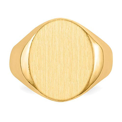 Roy Rose Jewelry Mens Large Signet Ring Custom Personalized with Free Engraving Available of Initials or Monogram ~ Size 10.25 in Solid 14K Yellow Gold