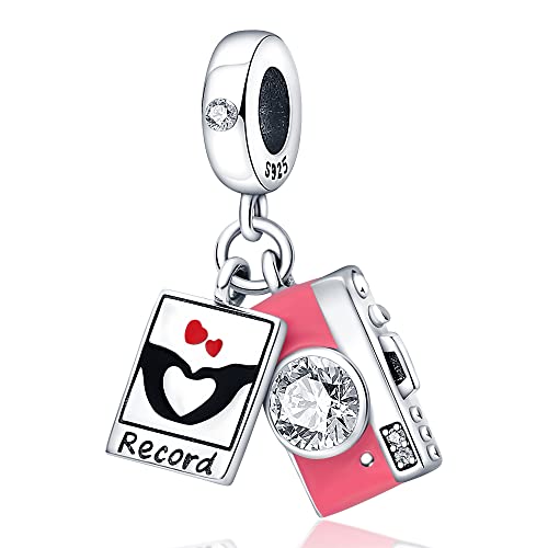 925 Sterling Silver Charms for Bracelets and Necklaces Beads Charms Jewelry Gift for Women - color: Camera Charm