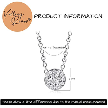 Valloey Rover Gold Necklaces for Women | Dainty 14K Gold/Sterling Silver Plated Cubic Zirconia Star Moon Pendant Necklaces Twist Rope Chain Simple Jewelry for Women - style: Silver-Dot