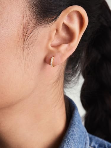 Star 14K Gold Plated Ear Cuff Earrings for Women Non Piercing, Dainty Silver Plated Clip on Cartilage Ear Cuff Non Pierced Trendy CZ Northstar Starburst Sparkling Climber Clawer Earring Jewelry - style: Huggie Hoop-3