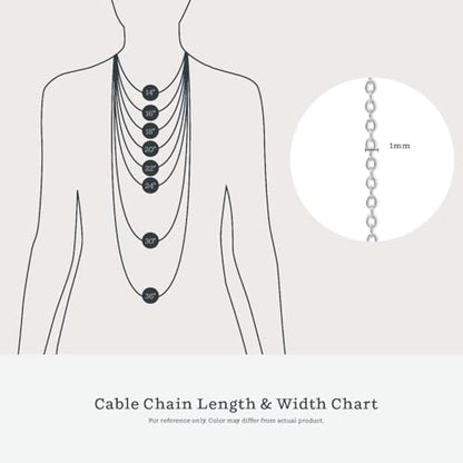 KEZEF 18K Gold Plated 925 Sterling Silver Box Chain Necklace for Women, 1mm Thin & Sturdy Italian Chain Necklace, Rose Gold & Silver Available, 15/16/18/20/22/24/30 Inch - color: Sterling Silver, size: 17 Inch