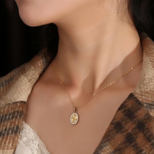 16 Inch Women's Pendant Necklace Chains - 5 Different Pendant Designs, Dainty Adjustable Chains(Gold/Silver) - color: gold4