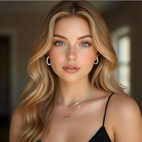 Gold Hoop Earrings 14K Gold Earring for Women Twisted Design with Sculpted Texture Hoops Earring for Womens Minimalist Huggie Earring Jewelry Gifts 25mm