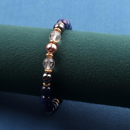 KSQS Healing Stone Bead Bracelet for Women, Natural Gemstones Balance Protection Bracelet, Spiritual Crystal Beads Bracelet Anxiety Relief with Meaning Card - color: Focus