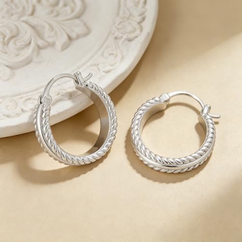 Two Tone Silver and Gold Plated Hoop Earrings for Women Mixed Metal Hypoallergenic Statement Valentines Jewelry Gifts - style: Silver Hoops