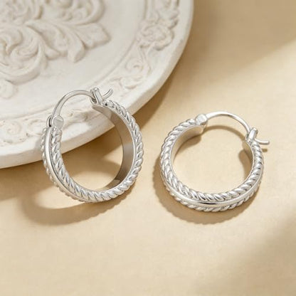 Two Tone Silver and Gold Plated Hoop Earrings for Women Mixed Metal Hypoallergenic Statement Valentines Jewelry Gifts - style: Silver Hoops