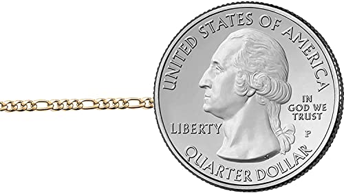 Savlano 14K Solid Gold Italian Chain Figaro, Rope, Mariner, Box, Cuban 14 Karat Anklet for Women Comes With Gift Box - Made in Italy - style: Figaro 2mm