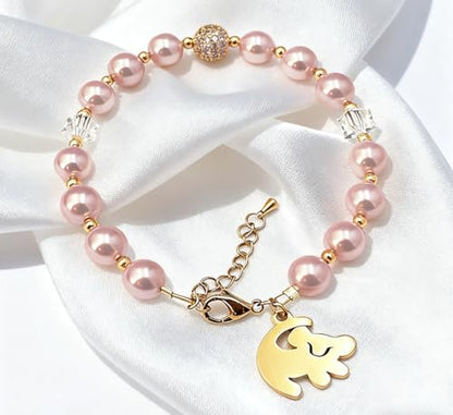 Lion Necklace Dainty Lion Lover Bracelet Earrings Animal Kingdom Gift Valentine's Jewelry - style: Purple-Pearl
