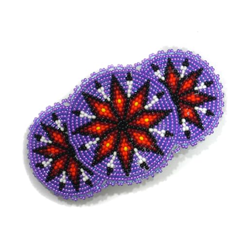 Beaded Hair Clips Native American Style Handmade Collection (Trans purple) - color: Trans purple