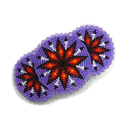 Beaded Hair Clips Native American Style Handmade Collection (Trans purple) - color: Trans purple