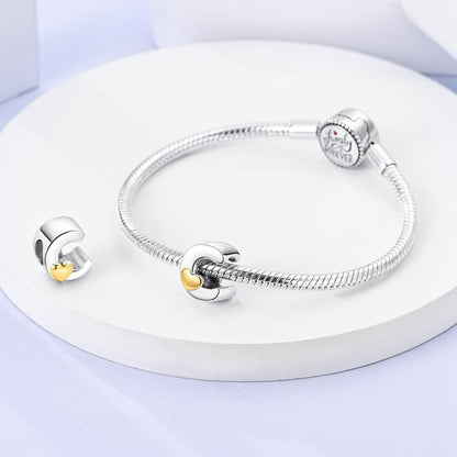 Women 925 Sterling Silver Charms A-Z Heart Letters Beads Pendant for Bracelets Women Fit Pandora Bracelets Hypoallergenic Beads - color: C