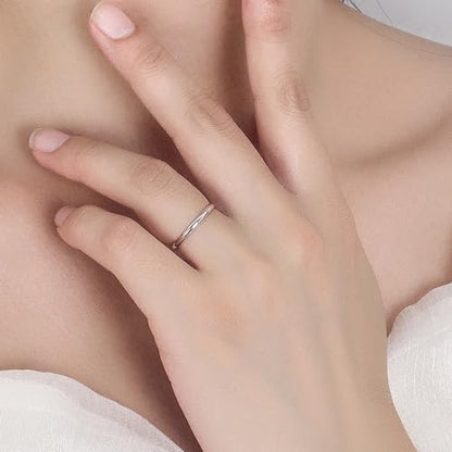Dankadi Simple Fashion S925 Sterling Silver Ring Smooth Plain Dome Comfort Solid Silver Wedding Ring For Men & Women 3.5 mm 3-13# 24k Real Gold Plated Jewelry - color: 2MM Silver