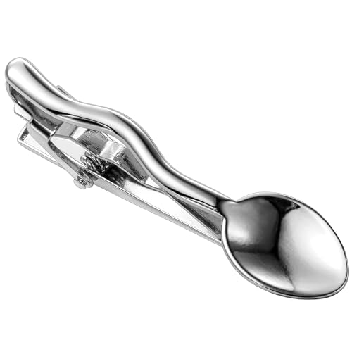 HAWSON Various Tie Clips for Men Unique, Funny Novelty Mens Tie Bar, Personalized Tie Pins for Men, Theme Wedding Party Gifts - style: 2" Tie Clips Spoon