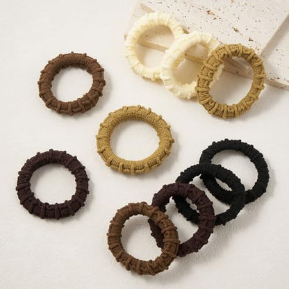 QIUTIMIY 10 Pcs No Damage Hair Ties Thick Hair Elastic Rubber Bands Hair Accessories Scrunchies Seamless for Women - color: Style 6
