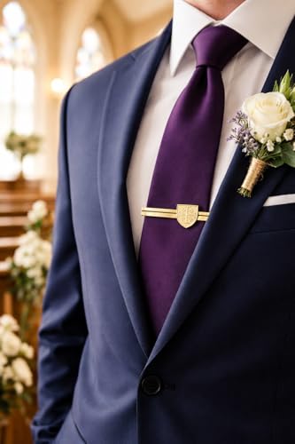 Jerusalem Cross Tie Clip – Gold Christian Tie Bar for Men – Catholic Religious Jewelry, Faith Gift, Wedding & Church Accessory