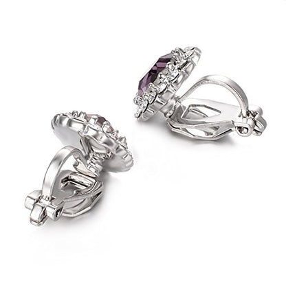 Yoursfs Vintage Crystal Clip On Earrings For Women Platinum Plated Rhinestone Clip On Earrings Non Pierced Oval Shap Cubic Zirconia Earring Hypoallergenic Jewelry - style: Vintage Crystal Earrings