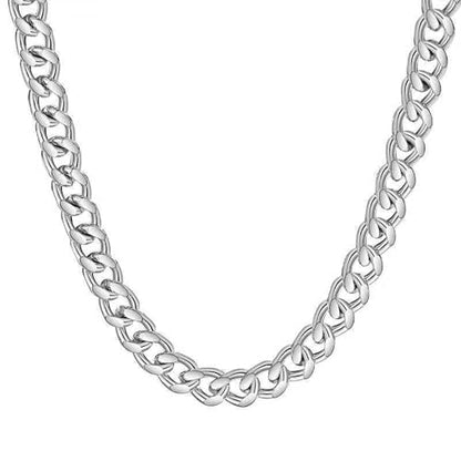 Miami Curb Cuban Link Chain for Men 9mm/12mm Width Chunky Hip Hop Necklace Curb Chains Length Chain 20"/22" for Men Women - color: Silver 12mm-