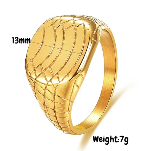 PCY Stainless Steel Gold Plated Men Women Band Ring - color: 13mm Gold TY