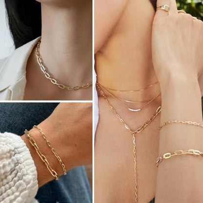 16.5FT Gold Paperclip Chains 5mm Stainless Steel Chain for Jewelry Making | 18K Gold PVD Plated Chunky Link Chain Roll Bulk for Necklace Bracelet Crafts - color: 5mm gold paperclip