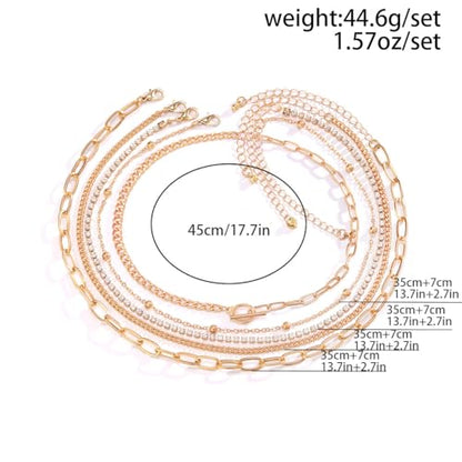 Otxas Layered Gold Necklaces for Women Non Tarnish Chunky Necklace | Stacked Necklaces for Women Heart Pendant Toggle Necklace Paperclip Chain Necklaces for Daily Wear, Party, Gift - style: Style 8