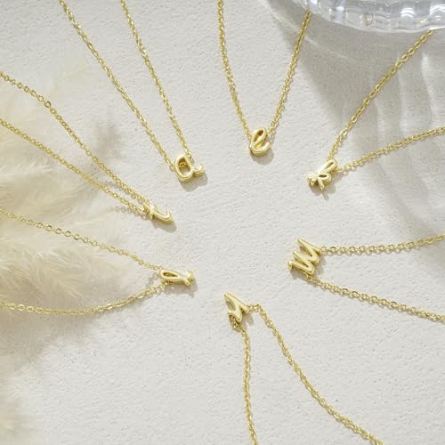 Initial Necklaces for Women Trendy, Dainty Gold Letter Necklace Tiny A-Z Pendant, 14K Gold Plated Cute Personalized Name Chain Fashion Accessories Gold Jewelry Birthday Gifts for Her - color: t
