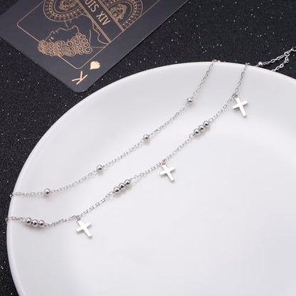 Anklet for Women S925 Sterling Silver Adjustable Foot Plus Ankle Bracelet - style: Anklet2