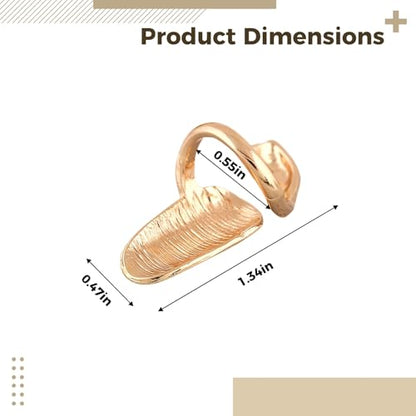 6 Pcs Fingernail Rings for Women, Adjustable Open Fingertip Ring Set, Alloy Nail Armor for No-Glue Nail Art, Statement Jewelry in Gold, Rose Gold and White