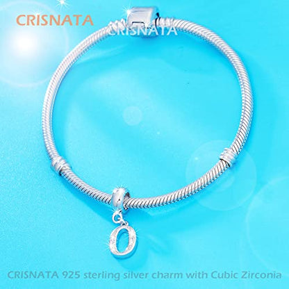 26 Letter Pendant Charms, Polished 925 Sterling Silver Complete Initial A-Z Dangling CZ Stone Alphabet Beads, fits European Bracelet Necklace, Gift for Mother/Father/Daughter/Son/Sister/Aunt - color: Letter O CZ Pendant Charm