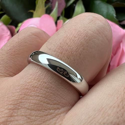 TUTISS 4mm 6mm 8mm 10mm Silver/Gold/White Tungsten Rings for Men Women Couple Fashion Jewelry Anniversary Engagement Wedding Bands Domed Polished I Love You Engraved Comfort Fit - color: 4mm White Tungsten I Love You