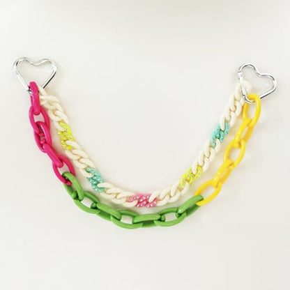 Colorful Acrylic Pants Pocket Chain Hip Hop Jeans Chain,Acrylic Chain Strap for Purse Handbag Diy Accessory - style: 2 Layer/Yellow Green Colorful