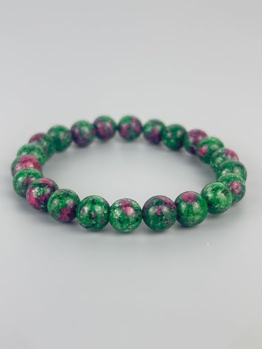 Red Green Natural Stone Bracelet - Quartz Lava Tiger Eye Beads for Women Men, Adjustable Yoga Stress Relief Jewelry, Creative Couple Gift
