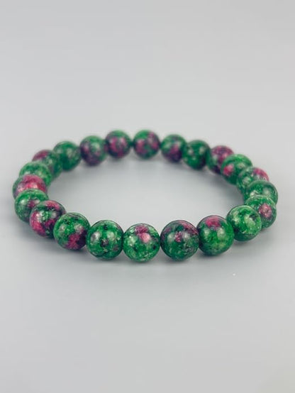 Red Green Natural Stone Bracelet - Quartz Lava Tiger Eye Beads for Women Men, Adjustable Yoga Stress Relief Jewelry, Creative Couple Gift