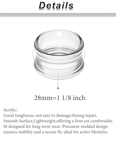 6G-50mm Hollow Acrylic Ear Plugs Tunnels for Women Men Double Flared Saddle Ears Gauge Plug Stretcher Expander Piercing Body Jewelry Black White Clear 1 Pairs - color: Clear, size: 28mm = 1 1/8 inch