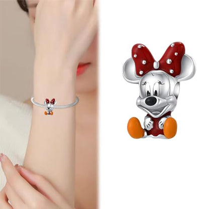 Charm for Bracelets and Necklaces Heart Cat Flower Boy 925 Sterling Silver Bead Birthday Jewelry Gift for Women - color: Cute Mouse Charm