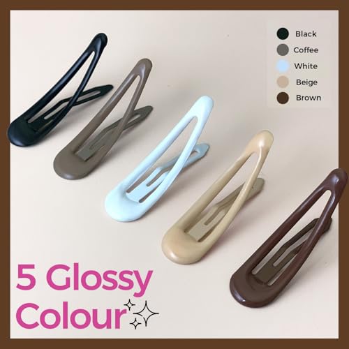 50pcs Snap Hair Clips, 25pcs Glossy & 25pcs Matte Hair Barrettes