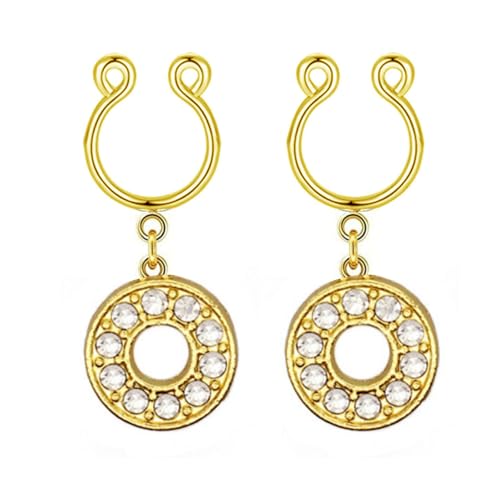 2Pcs Fake Nipple Rings Name Initial Letter Nipple Clamps for Women Non Piercing Beginner Cubic Zirconia Non Piercing Nipple Jewelry - color: O