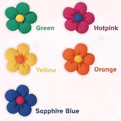 CÉLLOT 10PCS Flower Hair Ties,4cm in Diameter Seamless Nylon Bands, Normal Ponytail Holders for Girls,Teens and Women - color: 10pcs-B
