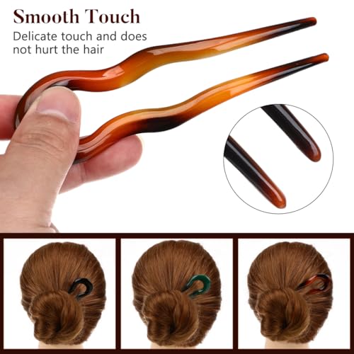 French Hair Pin 3 Pcs U Shaped Hair Forks for Buns Pc Accessories for Women Pins for Daily Wear and Special Occasions Decorative Stick Set