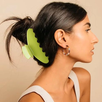MAORULU Cute Claw Clip for Women – 4.3'' Large Acetate Hair Clips for Thick Thin Curly Long Hair, Durable Hair Clamps Non-slip Jaw Clip, Strong Hold, Stylish French Design (Avocado) - color: Avocado