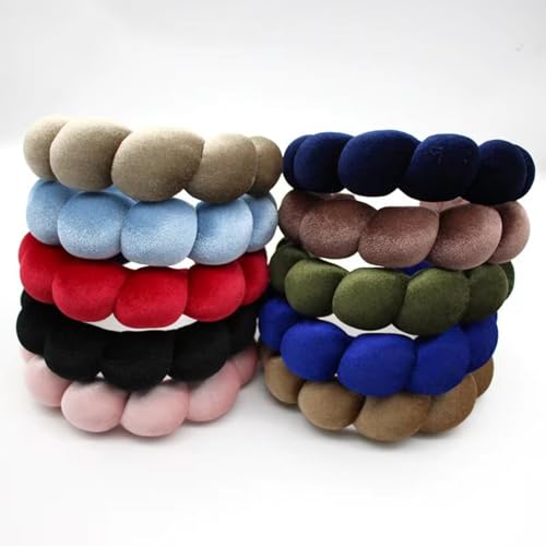 Fashion Headbands for Women Padded Fabric Hair Bands Wide Velvet Non Slip Headband Hair Accessories for Women Girls (Navy Blue) - color: Navy Blue