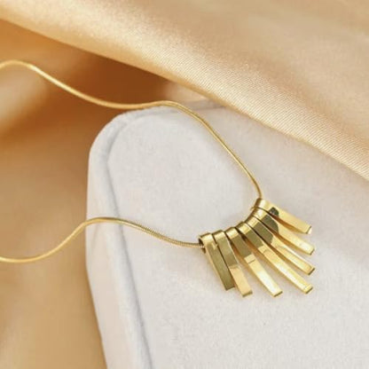 Geometric pendant necklace | modern minimalist bar accessory, art deco boho elegant style chain, unique fashion accessory, trendy metal necklace