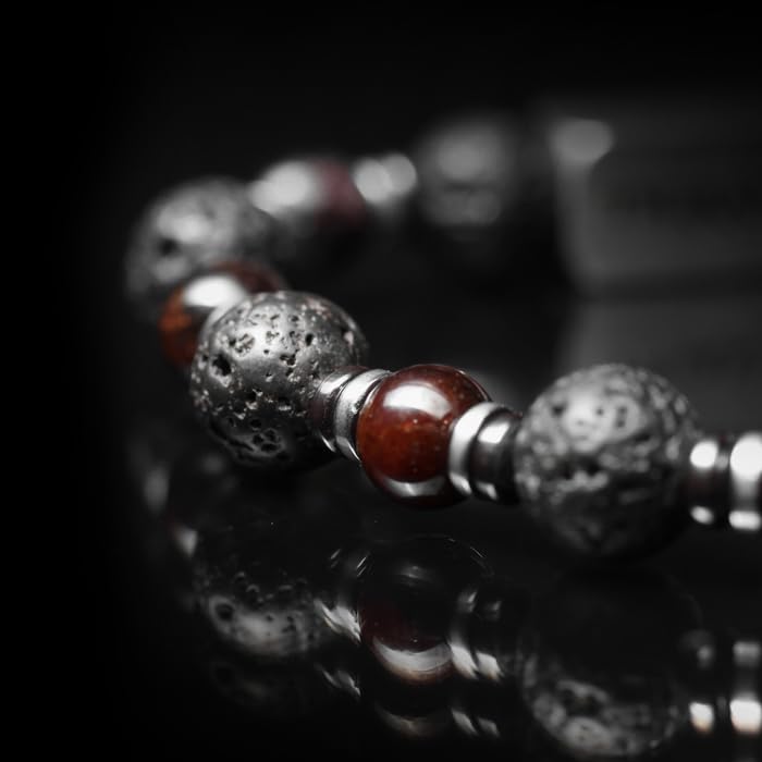 Tigranes Premium Natural Stone Bracelet Collection – Handmade Gemstone Jewelry in Luxury Branded Gift Box - style: Red Garnet