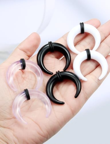 14-00G Ears Gauges Tunnels Plugs for Women Acrylic Buffalo Pincher Ear Gauge Septum Stretching Kit Nose Piercing Kit Earring Expander Stretcher Earrings Piercing Jewelry for Women Men - style: 00G Tapers