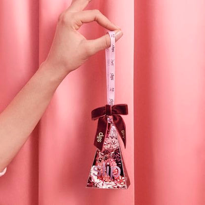 slip Skinny Scrunchies in Candy Cane Ornament Packaging: Anti-Crease, Anti-Breakage Slipsilk™ Design Protects Delicate Hair | Includes 4 Pure Silk Scrunchies - color: Candy Cane