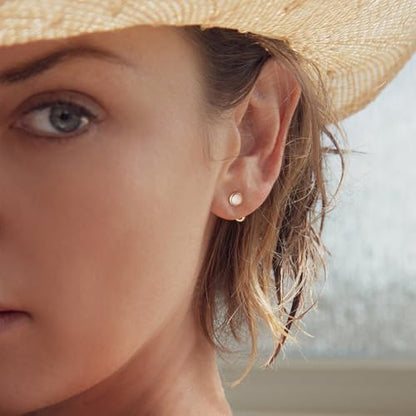 CHIC & ARTSY 925 Sterling Silver Half Hoop Earrings for Women, Dainty Huggie Hoops with Synthetic Opal, Moonstone, CZ & Gemstones, Lightweight Comfort Fit Everyday Elegant Jewelry - color: Moonstone/Gold Plated Silver