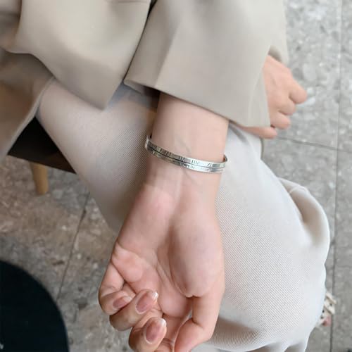 925 Sterling Silver Bangles For Women Handmade Silver Bangles Open Adjustable Bangle Bracelets For Women Silver Open Cuff Bracelets Stackable Wrap Bangles Festival Jewelry Gifts - color: Style 01