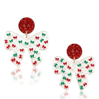 4th of July Earrings,Patriotic Dangle Stud for Women, Fourth of July Jewelry for Veterans Day - color: BOW01