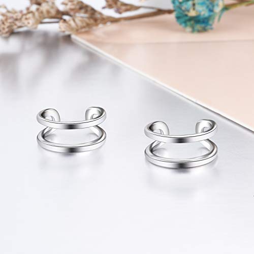 YFN Ear Cuff Wrap Earrings 925 Sterling Silver Non Pierced Cartilage Earring for Women Jewelry Gifts - color: White